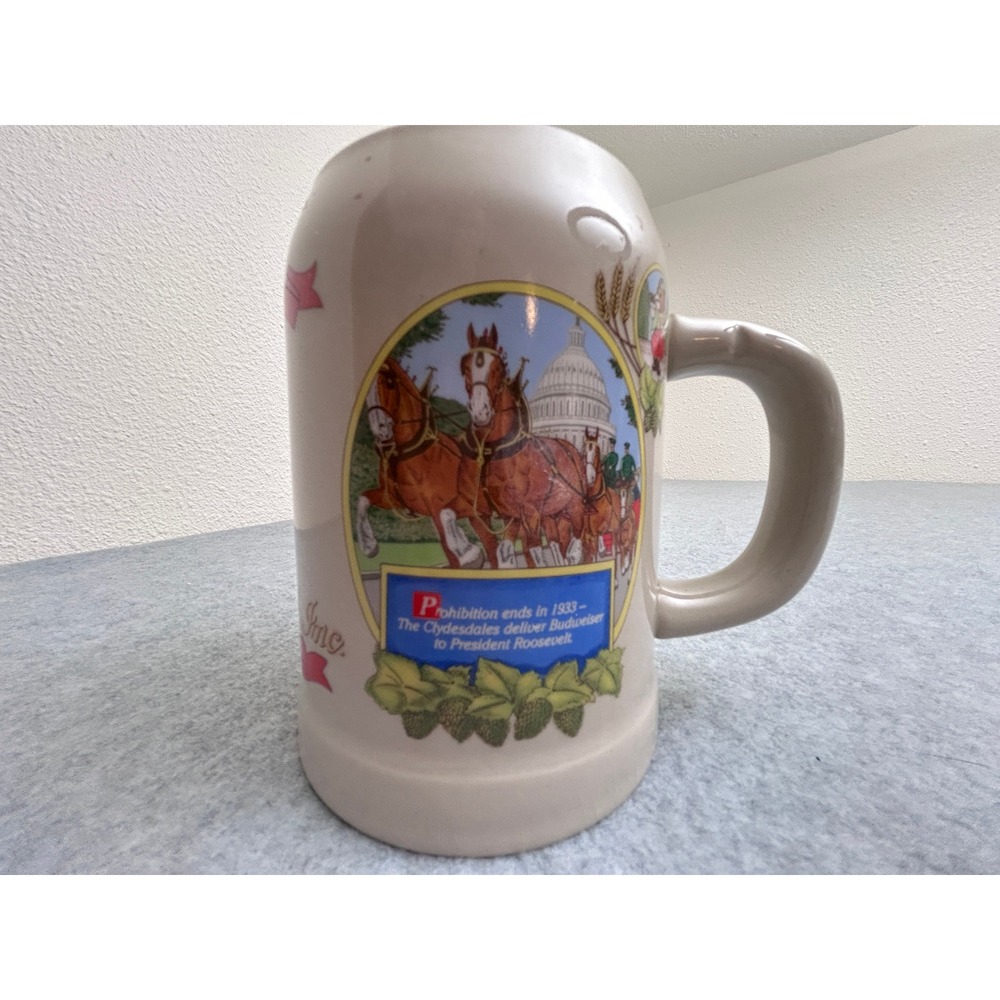 Vintage 1988 Budweiser Beer Stein August A Busch Sr Prohibition Series Gerz
